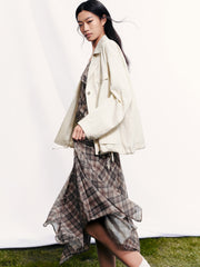 Women's Boho Girl Plaid Skirt Set
