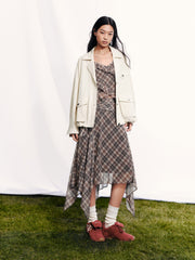 Women's Boho Girl Plaid Skirt