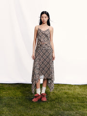 Women's Boho Girl Plaid Skirt