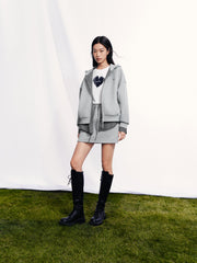 Women's  Collegiate Plaid Sweatshirt & Skirt Set