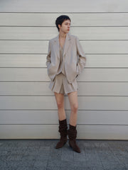 Women's Casual Linen Pleated Shorts