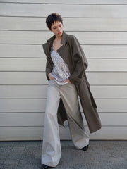 Women's Commuter Double-Breasted Long Trench Coat