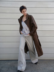 Women's Casual Light Grey High-Rise Straight-Leg Jeans