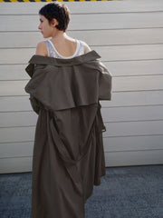 Women's Commuter Double-Breasted Long Trench Coat