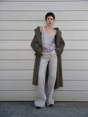 Women's Commuter Double-Breasted Long Trench Coat