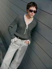 Women's Casual Lustrous Convertible Knit Cardigan