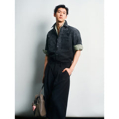 Men's Casual Ombre Jacquard Shirt
