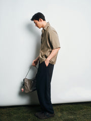 Men's Casual Mulberry Silk Textured Short-Sleeve Shirt