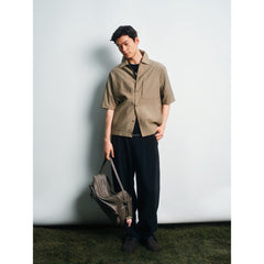 Men's Casual Mulberry Silk Textured Short-Sleeve Shirt