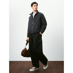 Men's Commuter Black Plaid Textured Jacket