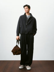 Men's Commuter Black Plaid Textured Jacket