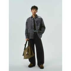 Men's Casual Vintage Denim Plaid Shirt