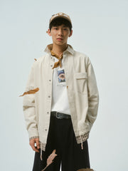 Men's Casual Plaid Faux-Layer Shirt
