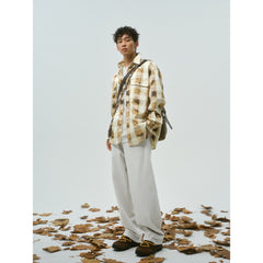 Men's Casual Vintage Plaid Waffle-Texture Shirt