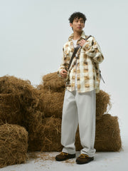 Men's Casual Vintage Plaid Waffle-Texture Shirt