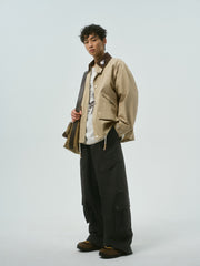 Men's Barn-Style Lapel Safari Jacket