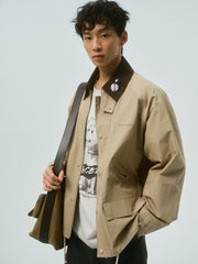 Men's Barn-Style Lapel Safari Jacket