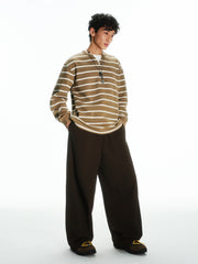 Men's Vintage Stripe Henley Textured Sweatshirt