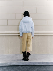 Women's Casual Cropped Straight-Leg Cargo Pants