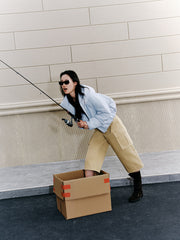 Women's Casual Cropped Straight-Leg Cargo Pants