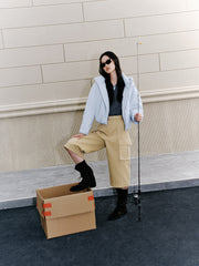 Women's Casual Cropped Straight-Leg Cargo Pants