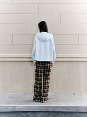 Women's Casual Plaid Wide-Leg Elastic-Waist Pants