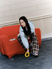 Women's Casual Plaid Wide-Leg Elastic-Waist Pants
