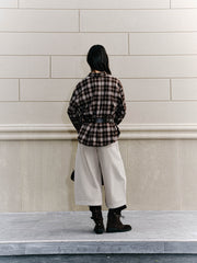 Women's Commuter Contrast-Color Plaid Long-Sleeve Shirt