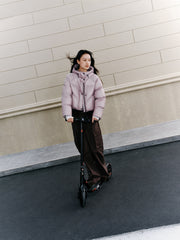 Women's Casual Hooded White Duck Down Purple Puffer Jacket