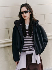 Women's Casual Contrast-Stripe Wool Knit Cover-Up