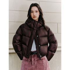 Women's Casual 10D Dark Purple 90% White Duck Down Jacket