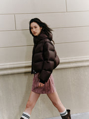 Women's Casual 10D Dark Purple 90% White Duck Down Jacket