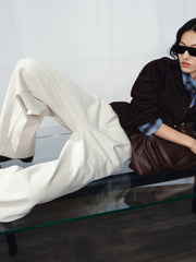 Women's Casual Suede-Finish Waist-Cinching Leather Jacket