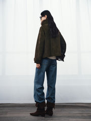 Women's Vintage Goose Down Jacket with Detachable Fur Collar