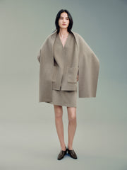 Women's Casual Wool-Silk Double-Face Reversible Coat