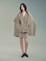 Women's Casual Wool-Silk Double-Face Reversible Coat