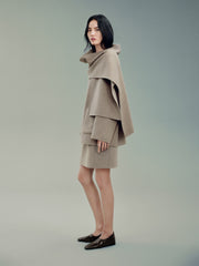 Women's Casual Wool-Silk Double-Face Reversible Coat
