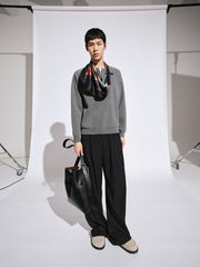 Men's Wool-Blend Faux-Layer Knit Pullover