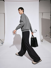 Men's Wool-Blend Faux-Layer Knit Pullover