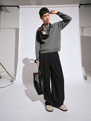 Men's Wool-Blend Faux-Layer Knit Pullover