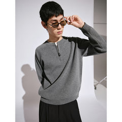 Men's Wool-Blend Faux-Layer Knit Pullover