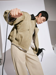Men's Barn-Style Faux-Suede Quilted-Lined Jacket