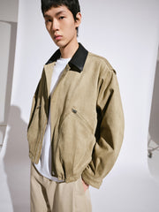 Men's Barn-Style Faux-Suede Quilted-Lined Jacket