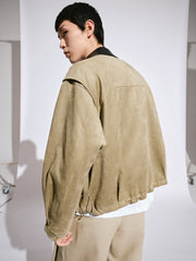Men's Barn-Style Faux-Suede Quilted-Lined Jacket