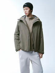 Men's Casual Brown Shell-Style Down Jacket