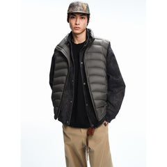 Men's Casual Grey 90% Duck Down Lightweight Down Vest