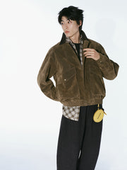 Men's Casual Barn-Style Suede-Texture Jacket