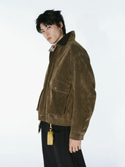 Men's Casual Barn-Style Suede-Texture Jacket