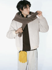 Men's Casual Fine Wool-Blend Textured Jacket