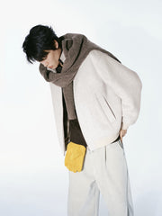 Men's Casual Fine Wool-Blend Textured Jacket